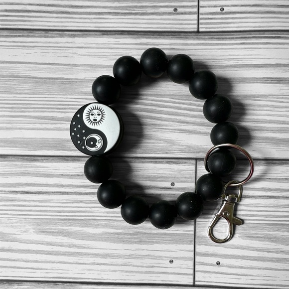 Yin Yang Sun and Moon Silicone Wristlet - Picture 2 of 2